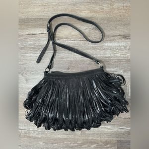 Fringe Black Crossbody Bag